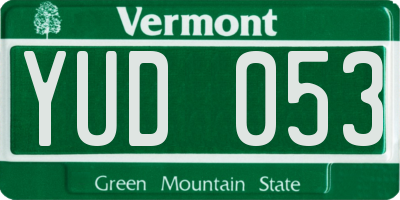 VT license plate YUD053