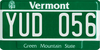 VT license plate YUD056