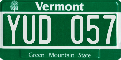VT license plate YUD057