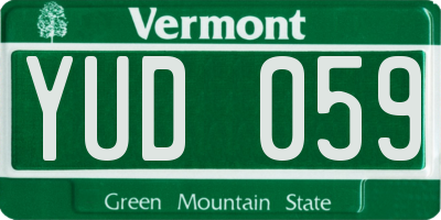 VT license plate YUD059