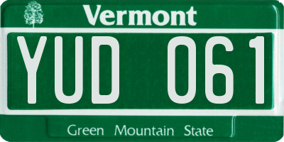 VT license plate YUD061