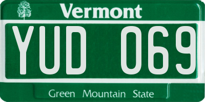 VT license plate YUD069