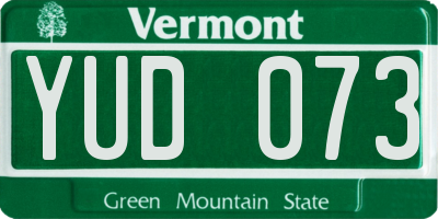 VT license plate YUD073