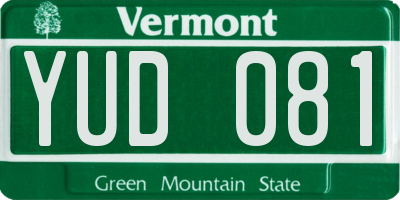 VT license plate YUD081