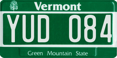 VT license plate YUD084