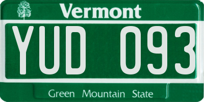 VT license plate YUD093