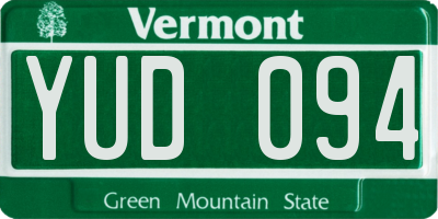 VT license plate YUD094
