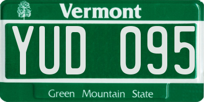 VT license plate YUD095