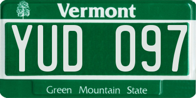 VT license plate YUD097