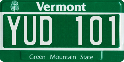 VT license plate YUD101