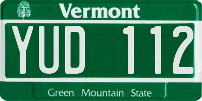 VT license plate YUD112