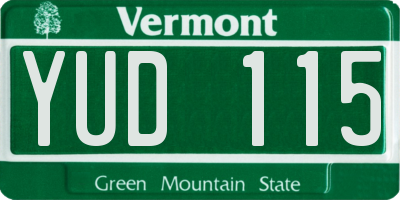 VT license plate YUD115