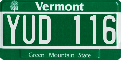 VT license plate YUD116