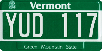 VT license plate YUD117