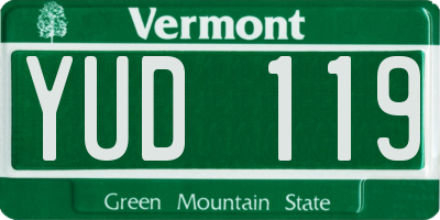 VT license plate YUD119