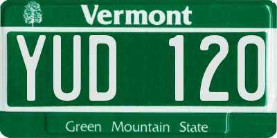 VT license plate YUD120