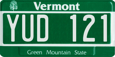 VT license plate YUD121