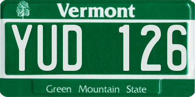 VT license plate YUD126