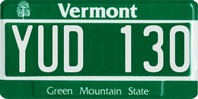 VT license plate YUD130