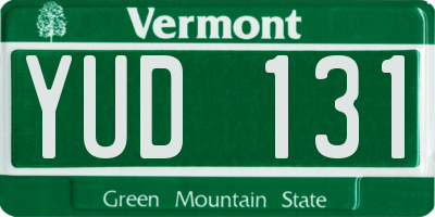 VT license plate YUD131