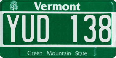 VT license plate YUD138