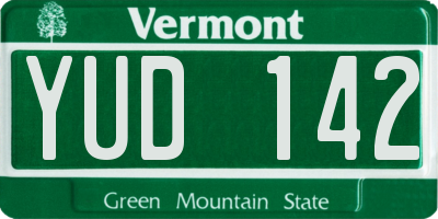 VT license plate YUD142