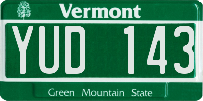 VT license plate YUD143