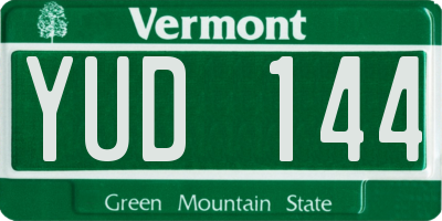 VT license plate YUD144