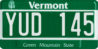 VT license plate YUD145