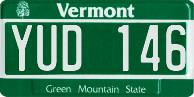 VT license plate YUD146