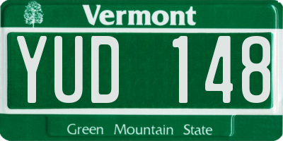 VT license plate YUD148