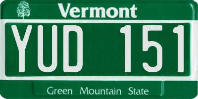 VT license plate YUD151