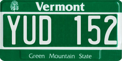 VT license plate YUD152