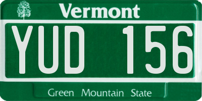 VT license plate YUD156