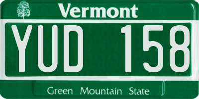 VT license plate YUD158