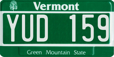VT license plate YUD159