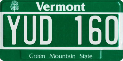 VT license plate YUD160