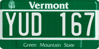 VT license plate YUD167