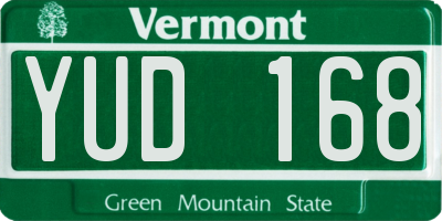 VT license plate YUD168