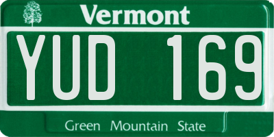 VT license plate YUD169