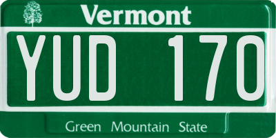 VT license plate YUD170