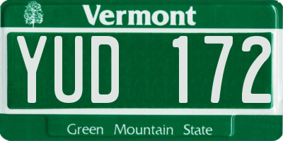 VT license plate YUD172