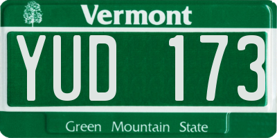 VT license plate YUD173