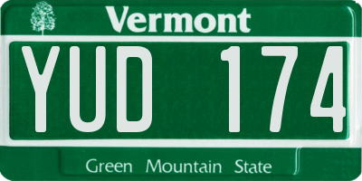 VT license plate YUD174