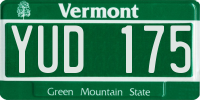 VT license plate YUD175