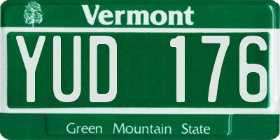 VT license plate YUD176