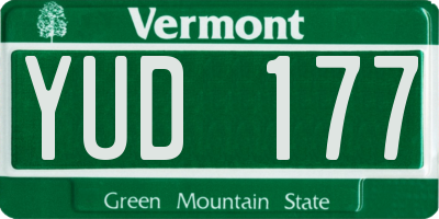 VT license plate YUD177