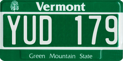VT license plate YUD179