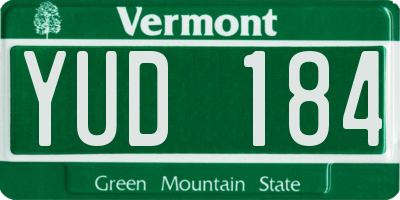 VT license plate YUD184