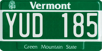 VT license plate YUD185